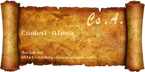 Csabai Alexa névjegykártya