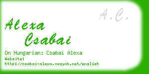 alexa csabai business card